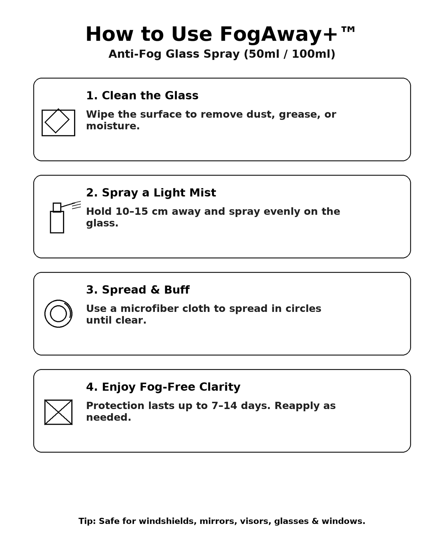 FogAway+ Anti-Fog Spray (100ml)
